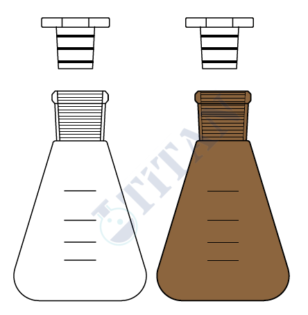ÇALIŞKAN - LG009.04.1901 - Erlen, Şilifli, Plastik kapaklı 100 ml Hacim, NS : 19/26