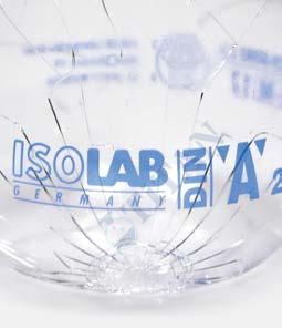 ISOLAB - 013.01.025C balon joje - yüzey kaplı - standard - şeffaf - A kalite - grup sertifikalı - mavi skala - 25 ml - NS 10/19 (2 adet / paket)