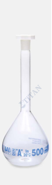 ISOLAB - 013.01.025C balon joje - yüzey kaplı - standard - şeffaf - A kalite - grup sertifikalı - mavi skala - 25 ml - NS 10/19 (2 adet / paket)