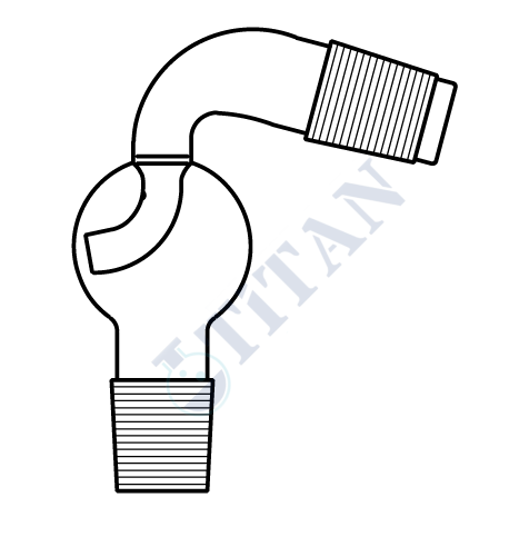 ÇALIŞKAN - LG012.11.1423 - Distilasyon adaptörü, Sıçratma tutuculu, 75° açılı Dişi NS : 14,5/23  - Erkek  NS :14,5/23