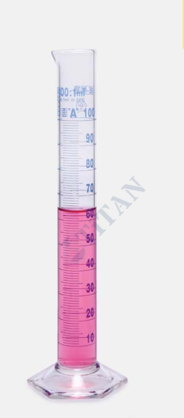 ISOLAB - 015.01.010 mezür - uzun form - hexagonal cam tabanlı - A kalite - grup sertifikalı - mavi skala - 10 ml  (2 adet / paket)