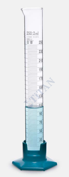 ISOLAB - 016.07.500 mezür - uzun form - P.P tabanlı - B kalite - grup sertifikalı - beyaz skala - 500 ml (2 adet / paket)