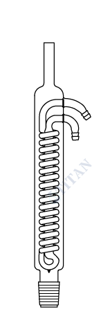 ÇALIŞKAN - LG013.07.2534 - Dimroth soğutucu, tek şilifli  NS :34/35 , Ceket Boyu 250 mm