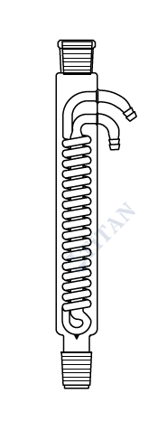 ÇALIŞKAN - LG013.08.3014 - Dimroth soğutucu, çift şilifli  NS :14,5/23 , Ceket Boyu 300 mm