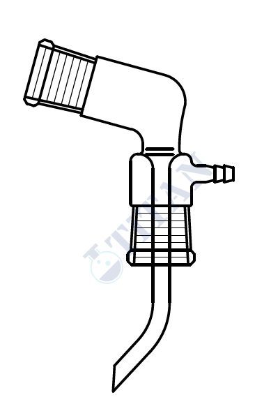 ÇALIŞKAN - LG016.04.2929  - Distilasyon fraksiyonları toplama başlığı, Yedek parçaları (Vakum Adaptörleri), 105º Üst Dişi  NS : 29/32 - Alt Dişi NS : 29/32