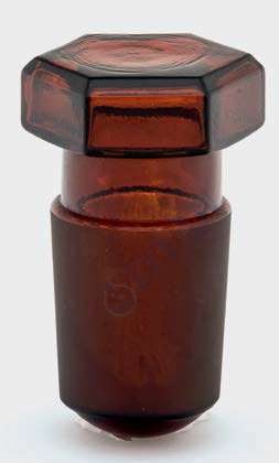 ISOLAB - 051.04.003 tıpa - cam - amber - hexagonal kapaklı - NS 14/23 (1 adet / paket)