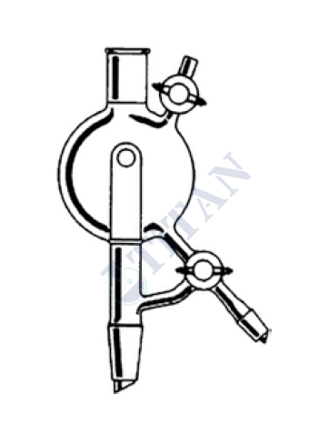 ÇALIŞKAN - LG016.09.0500 - Solvent Distilasyon Başlığı Üst Dişi NS : 29/32-  Alt Erkek NS : 29/32-  Alt Musluk Erkek  NS : 14,5/23, 500 ml Balon Hacmi