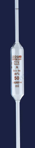 ISOLAB - 021.15.005 pipet - cam - bullu - A kalite - amber skala - 5 ml (10 adet / paket)