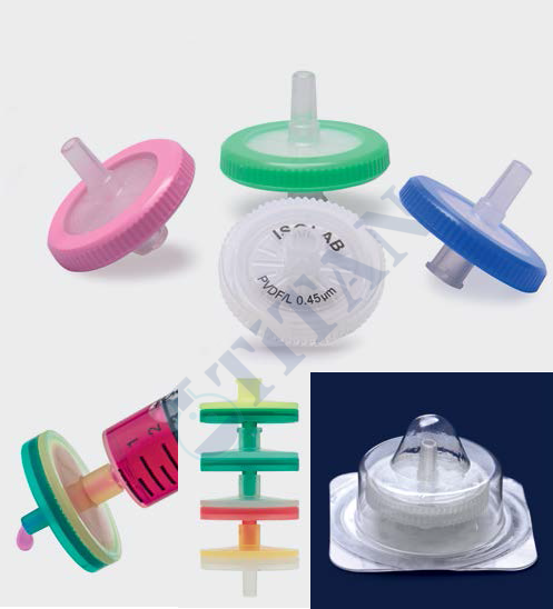 ISOLAB - 094.01.001 şırınga filtre - kromotografi için - ISOLAB - RC - 0,45/25 - mavi (100 adet / paket)
