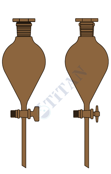 ÇALIŞKAN - LG019.11.2904 - Ayırma hunisi, Armudi tip, Amber renk, Cam Musluk 2000 ml Hacim, NS : 29/32,  Musluk/Delik Çapı 18.8/6.0 mm